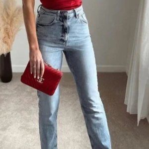 Zara High Waisted Slit Ankle Jean Size 2
